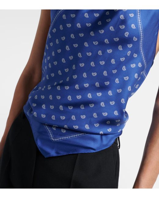 Christopher Esber Blue Asymmetrical Print Top