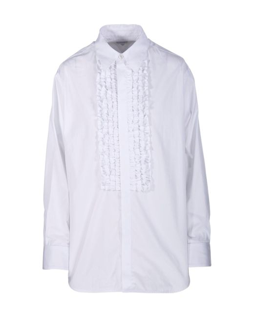 Bottega Veneta White Ruffled Detail Shirt