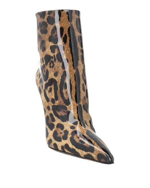 Dolce & Gabbana Brown Leopard Print Leather Ankle Boots