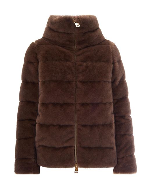 Herno Brown Zippered Down Jacket
