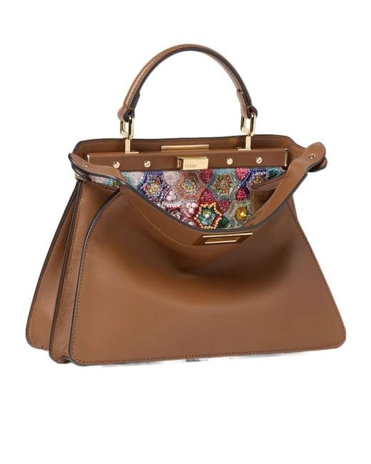 Fendi Brown Peekaboo Iseeu Small Tote Bag