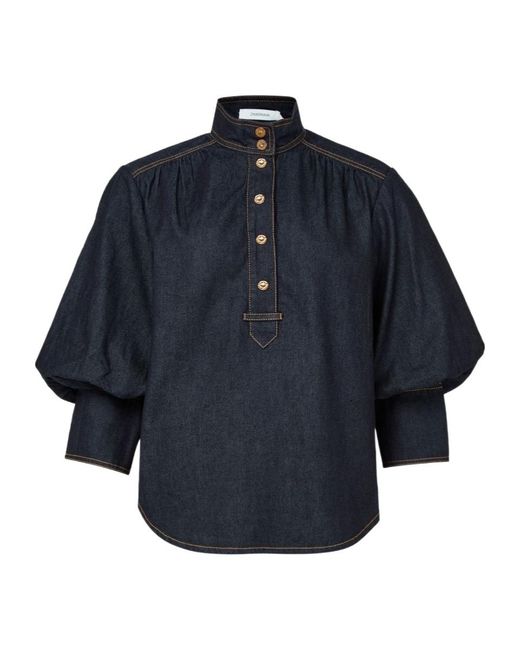 Zimmermann Blue Billowing Denim Shirt