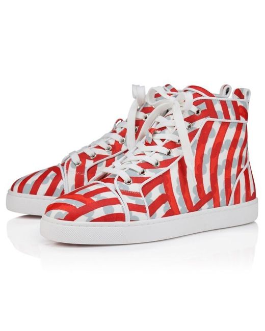 Christian Louboutin Red Round Toe High Top Casual Shoes for men
