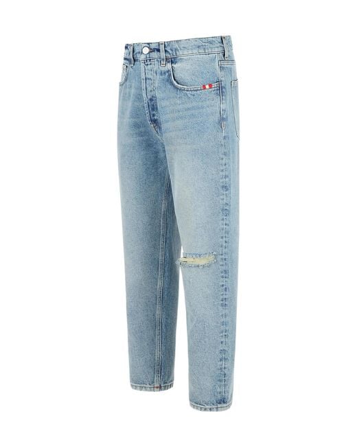 AMISH Blue Distressed Relaxed Fit Jeans for men