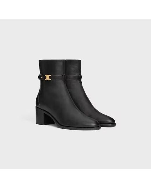 Céline Black Garance Triomphe Strap Boot
