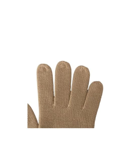 Burberry White Color-Blocked Lettered Knitted Gloves for men
