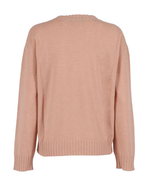 Fabiana Filippi Pink V-Neck Embellished Sweater
