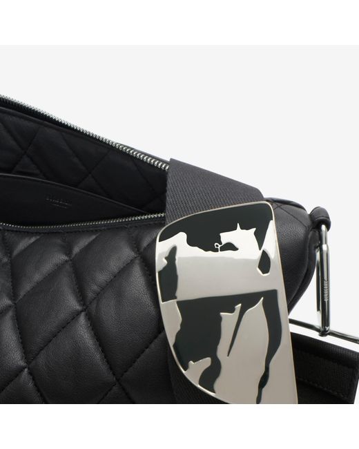 Burberry Black Shield Diamond-Quilted Shoulder Bag