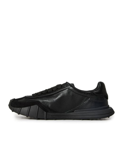 Dolce & Gabbana Allblack Paneled Lowtop Shoes for men