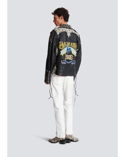 Balmain Black Biker Jacket for men