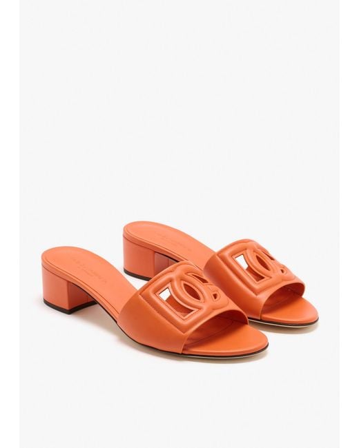 Dolce & Gabbana Red Dg Logo High-Heeled Sandals