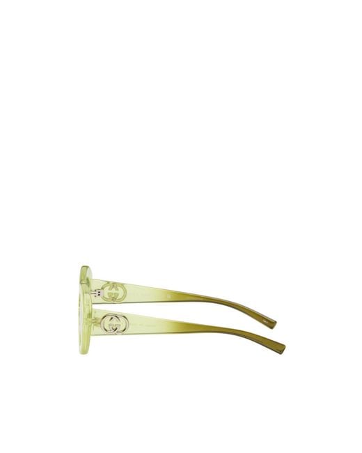 Gucci Yellow Eyewear Oval Frame Sunglasses
