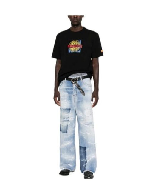 Martine Rose Black Graphic-Print T-Shirt for men