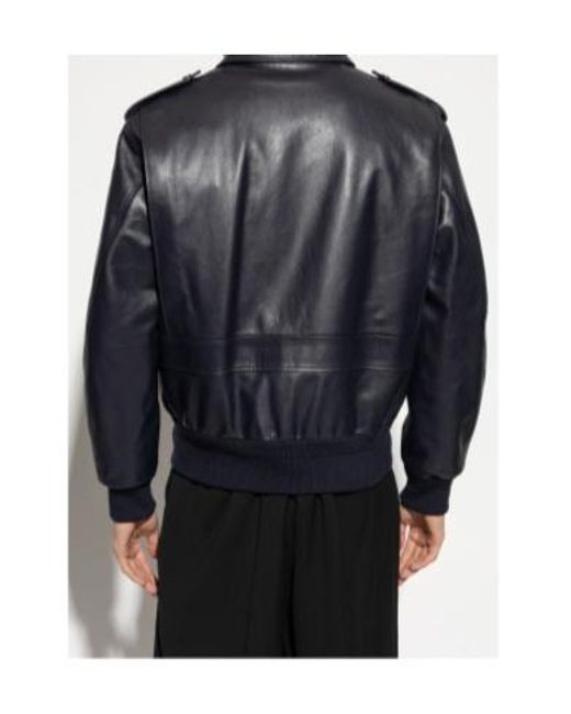 Givenchy Blue Pocket Detailed Aviator Jacket for men
