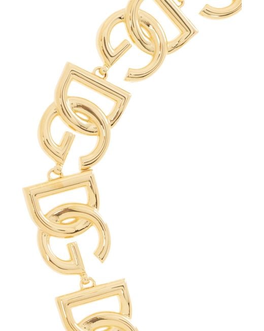 Dolce & Gabbana Metallic Dg Logo Lettering Choker