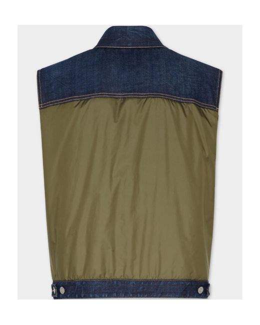 DSquared² Blue Dark Urban Wash Denim Puffer Vest for men