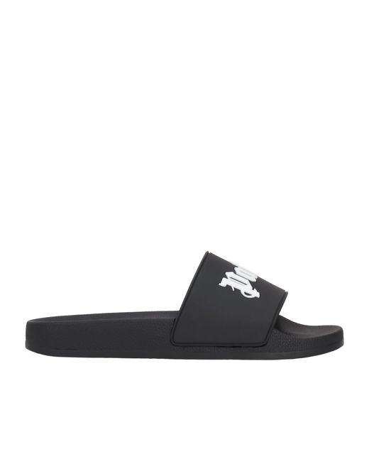 Palm Angels Black Logo-Print Slides for men