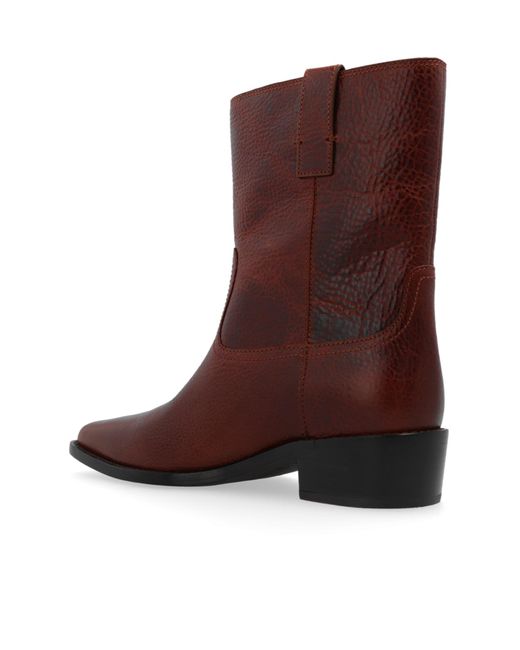 Tory Burch Brown 40Mm Pointed-Toe Leather Ankle Boots