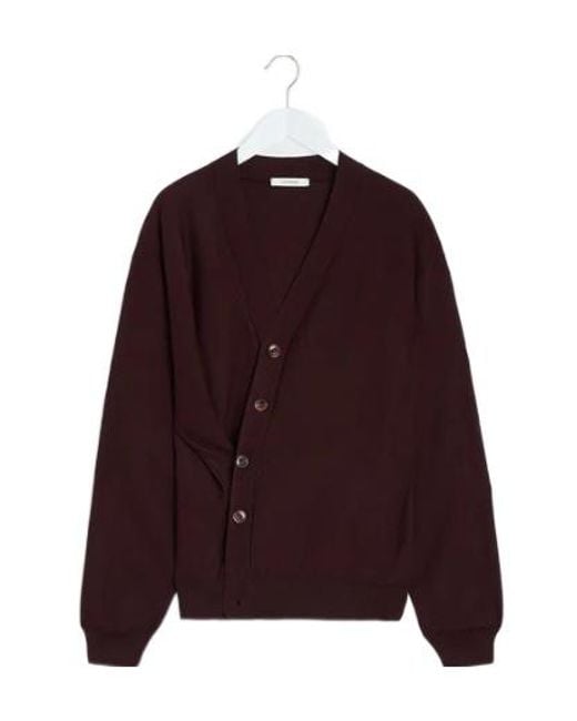 Lemaire Purple Twisted Cardigan