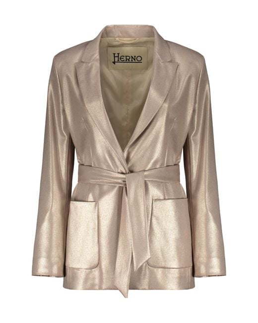 Herno Natural Tie-Waist Blazer