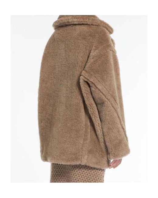 Max Mara Brown Espero Faux-Fur Double-Breasted Coat