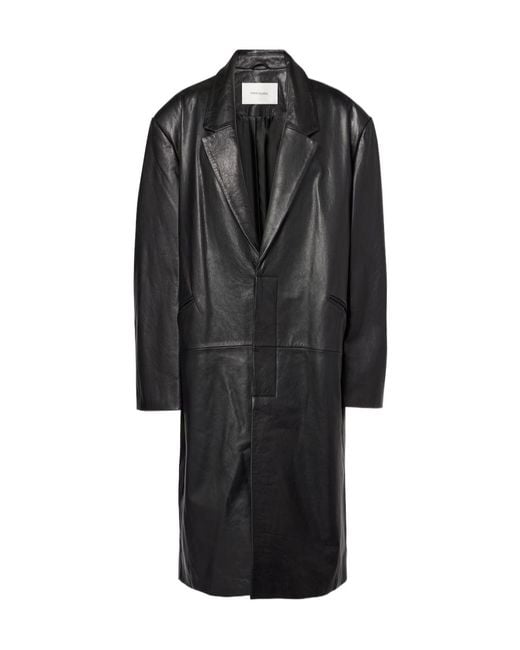 Entire studios Black Oversized Leather Coat