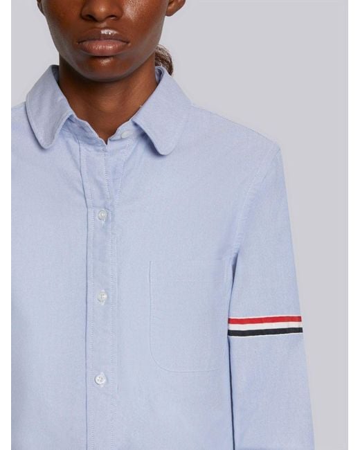 Thom Browne Blue Classic Striped Sleeve Shirt