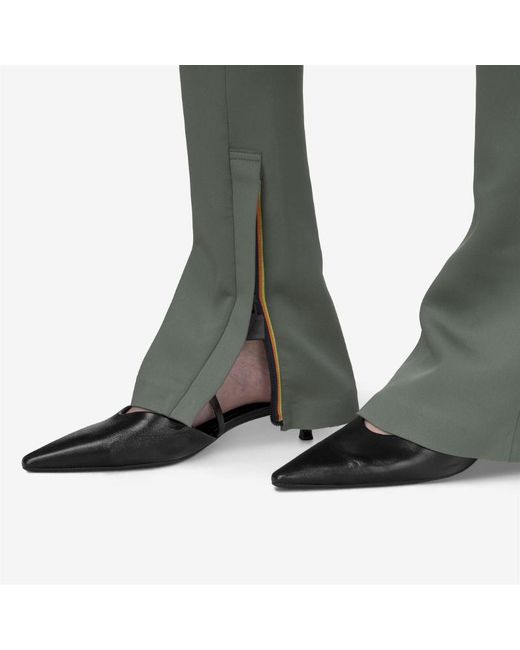 K-Way Gray Flaggy Scuba Sculpted Flared Sport Trousers