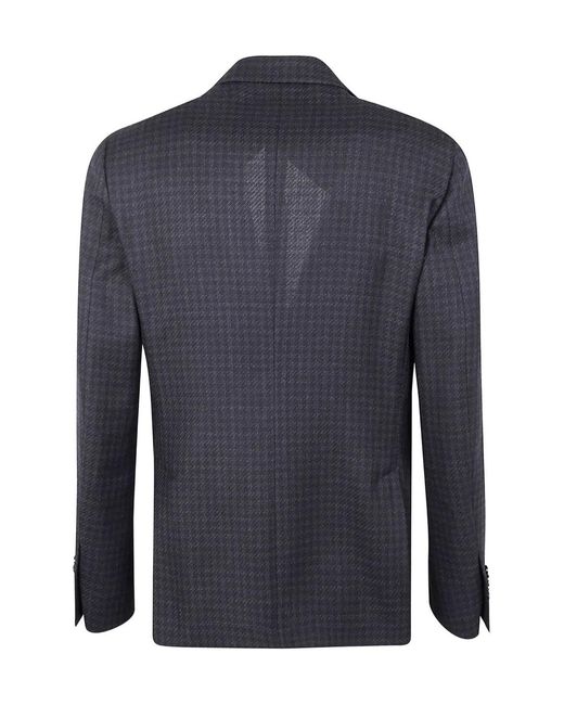 Lardini Blue Houndstooth-Pattern Blazer for men