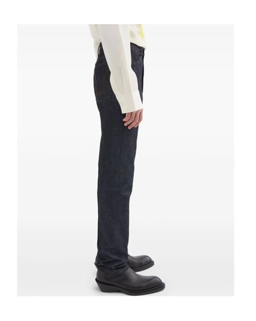 Jil Sander Blue Mid-Rise Straight-Leg Jeans for men