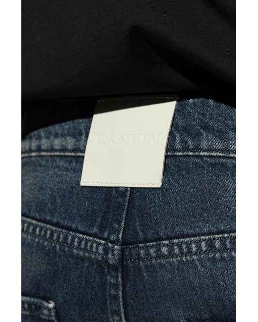 Lanvin Blue Frayed Edge Straight Leg Jeans for men
