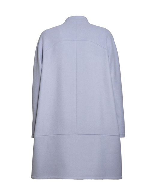 Gianluca Capannolo Blue Mandarin Collared Coat