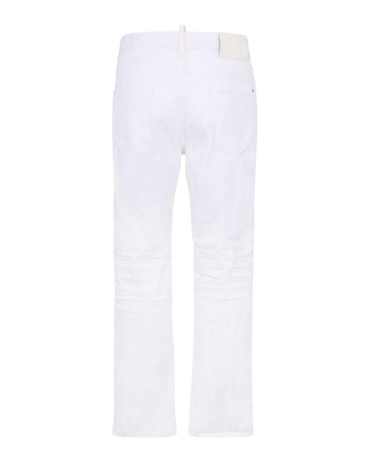 DSquared² White 642 Straight-Leg Jeans for men