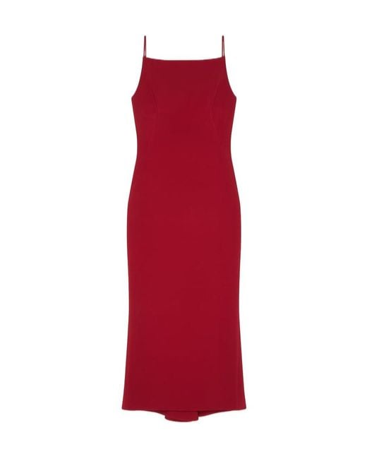 Givenchy Red Sliced Mid-Length Dress