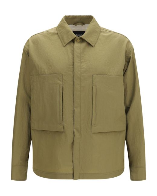 Herno Green Laminar Crinkled Dobby Shacket Jacket for men