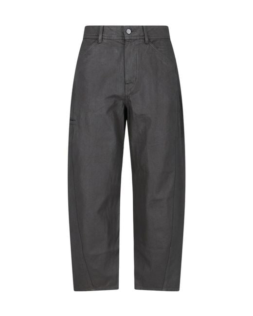 Lemaire Gray Belt Ring Casual Pants for men