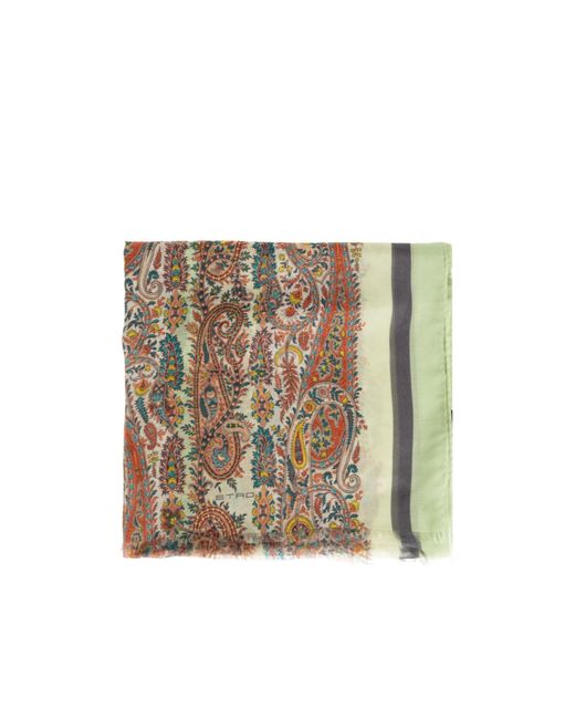 Etro Metallic Paisley Printed Scarf