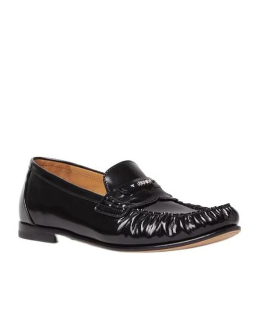 Fendi Black Scrunch Penny Loafers for men