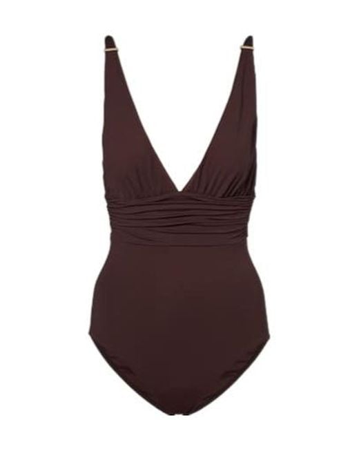 Melissa Odabash Purple Panarea Ruched Swimsuit