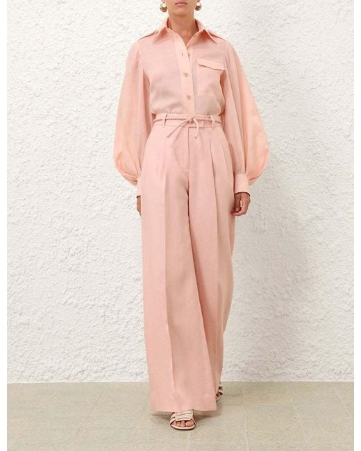 Zimmermann Pink Utility Button-Up Shirt