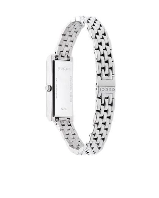 Gucci White G-Frame Watch, 14X34Mm