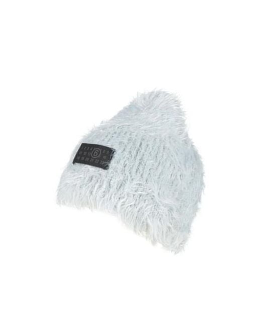 MM6 by Maison Margiela White Solid-Color Knitted Cap