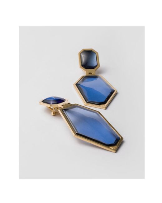 Prada Blue Metal Earrings