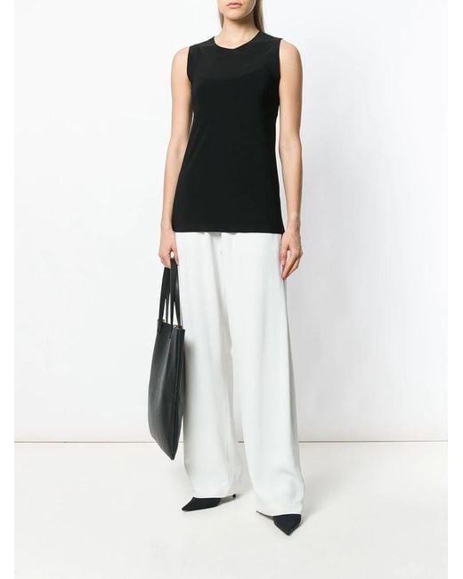 Norma Kamali Black Crewneck Sleeveless Tank Top