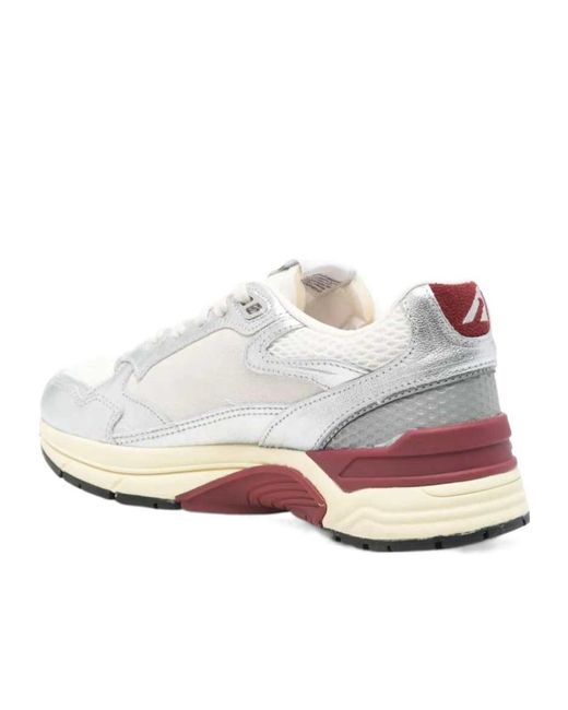 Autry White Hyperway Metallic Sneakers