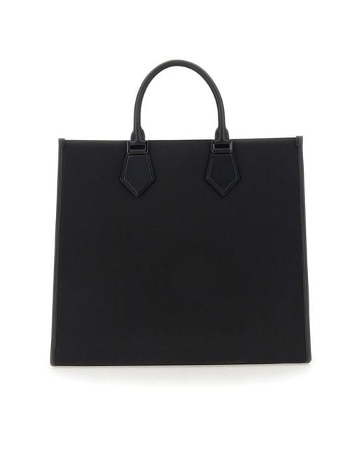 Dolce & Gabbana Black Logo Rubberized Large Shopper Bag for men