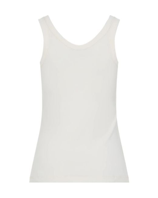 Lemaire White Ribbed Tank Top