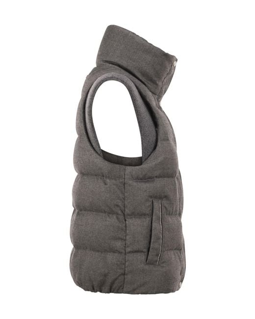 Peserico Gray High-Neck Down Vest
