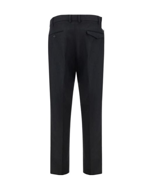 Pt Pantaloni Black Pt Torino Straight Leg Twill Trousers for men