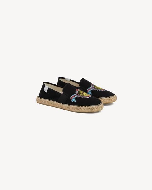 KENZO Black Jumping Tiger' Espadrilles for men